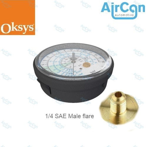 OKSYS O0000612 NAVA R134A MANOMETER BLACK GAUGE CLOCK