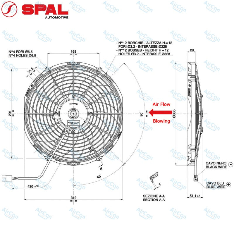 12V Spal VA10-AP10/C-61S 305mm