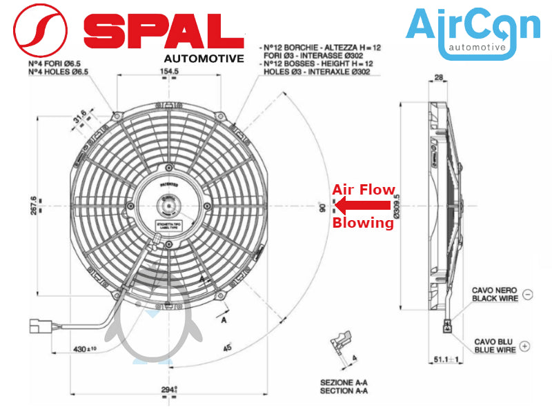 Spal 11" 280mm VA09-BP12/C-27S - Air Con Automotive