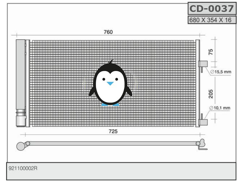 Air con condenser Renault Laguna MK3 8660003628, 921000002R, 921100002R 08093067, 120RE13001, 182038N, 43005430, 43322, 704CD00030, 723M87, 814378, 8660003628, 8880400449, 8FC351304241, 8FC351304244, 940034, DCN23032, M7231030, RT5430, RT5430D, RTA5430, RTA5430D, TSP0225638