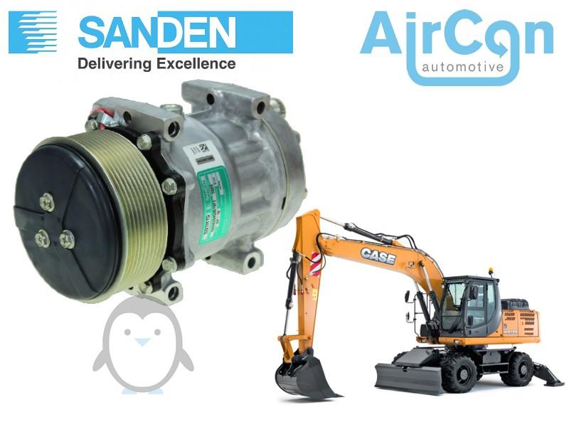 CASE IH WX165, WX180, WX195 wheeled excavator AC Compressor 87300121, 87709773, Sanden SD7H15-6020, SD7H15-8217, SD7H15 6020, SD7H15 8217, SD7H156020, SD7H158217, SCU6020, SCU8217, 200H32, 1201673, 509-6471, 40405377, 98793, 1012-14718, B74442, 829202-1169, 829202-1169, 8292021169