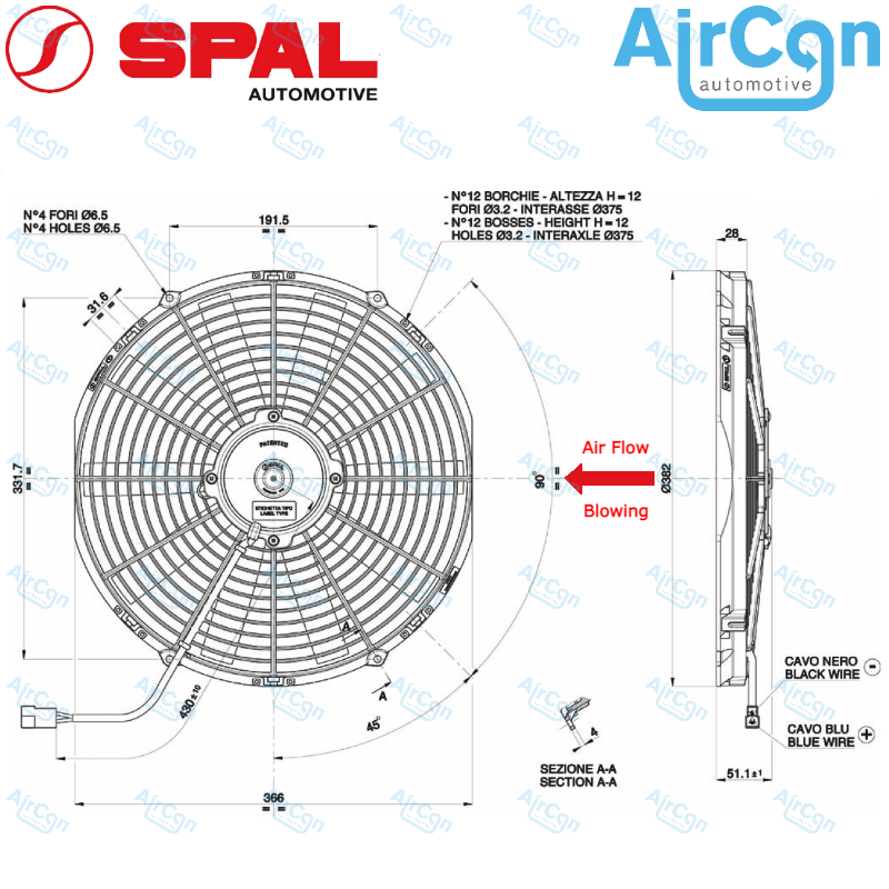 SPAL AXIAL FAN VA08-AP10/C-23S, 3010.0382