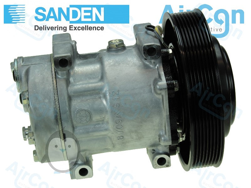 Volvo FH12, FH16, FM10 AC compressor 8500458 85000458, 7482704531, 82704531, 84094705, 85013654, 40405292, 20587125 1201620, 20587125, Sanden SD7H15-4134, SD7H15-4324, SD7H15-4591, SD7H15-6193, SD7H15-6195, SD7H154134, SD7H154324, SD7H154591, SD7H156193, SD7H156195, SD7H154134, SCU4324, SCU4591, SCU6193, SCU6195