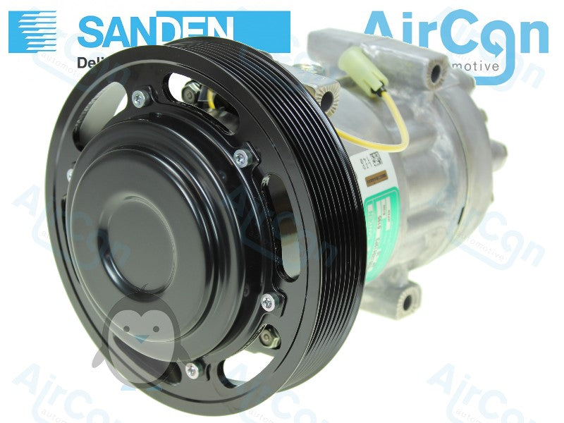 Volvo FH12, FH16, FM10 AC compressor 8500458 85000458, 7482704531, 82704531, 84094705, 85013654, 40405292, 20587125 1201620, 20587125, Sanden SD7H15-4134, SD7H15-4324, SD7H15-4591, SD7H15-6193, SD7H15-6195, SD7H154134, SD7H154324, SD7H154591, SD7H156193, SD7H156195, SD7H154134, SCU4324, SCU4591, SCU6193, SCU6195