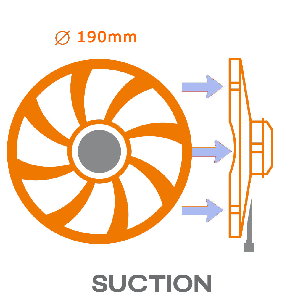 12V 190mm Suction