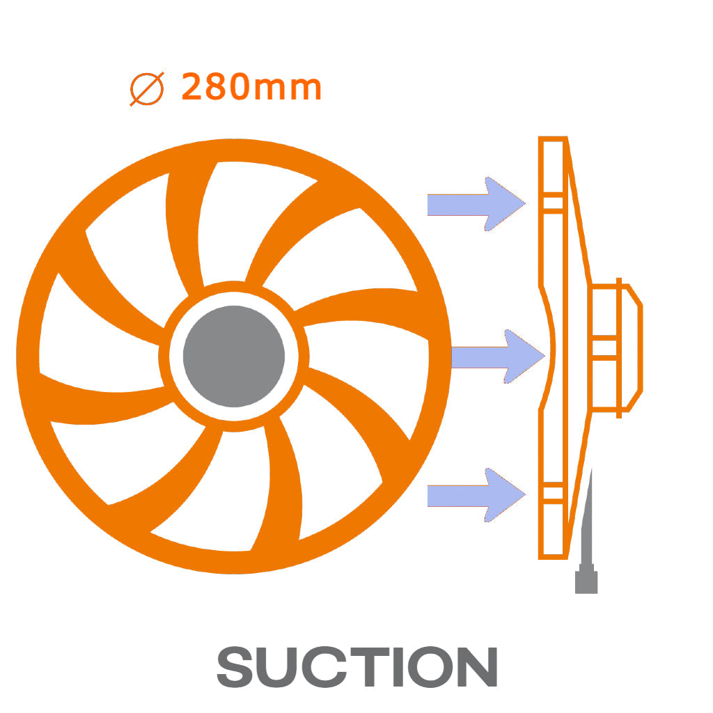 12V 280mm Suction