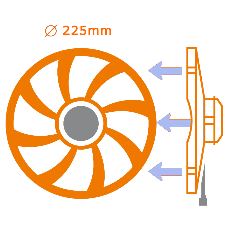 12V 225mm BLOWING