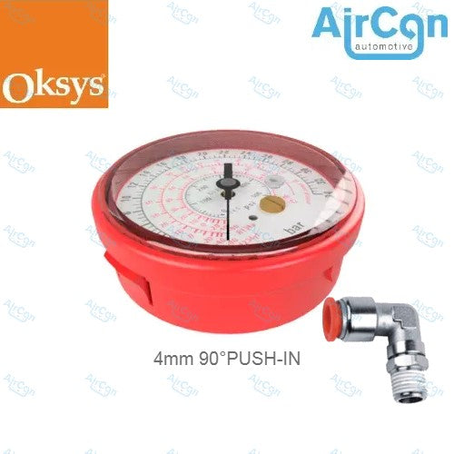 OKSYS  MNM0002 NAVA R134A MANOMETER RED GAUGE CLOCK 