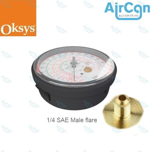 OKSYS  O0000613 NAVA R134A MANOMETER BLACK GAUGE CLOCK