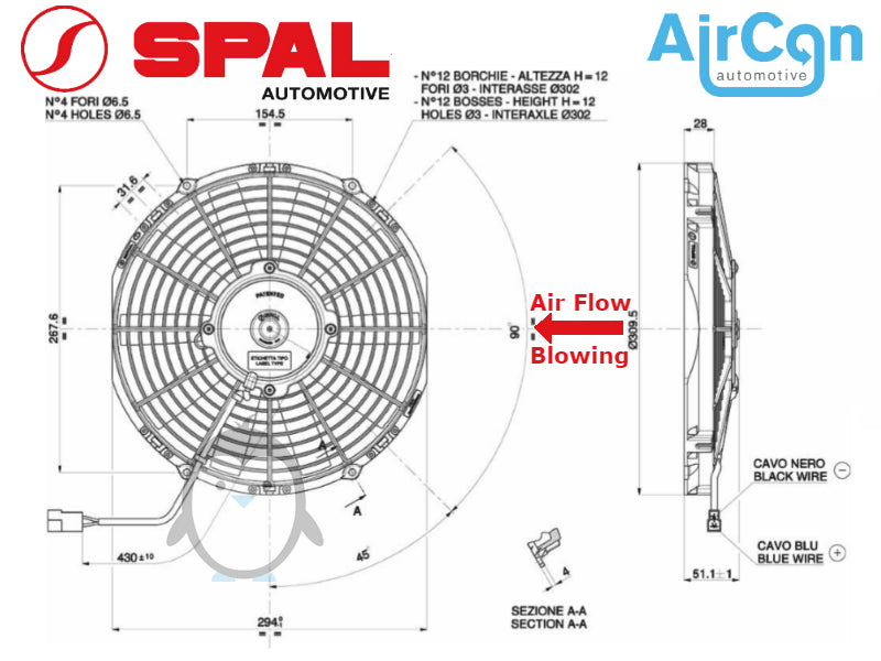 Spal 11" 280mm VA09-AP8/C-27S - Air Con Automotive